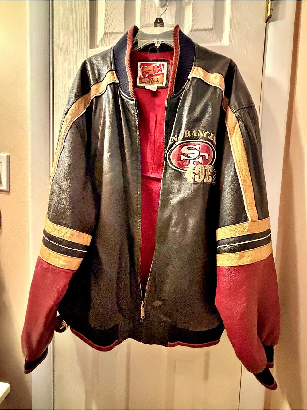 G-III Sports by Carl Banks San Francisco 49ers leather varsity jacket Leather